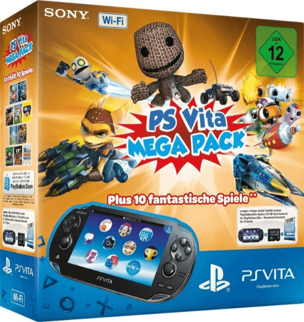PlayStation Vita Black WiFi: PS Vita Hits Mega Pack box art for Playstation Vita